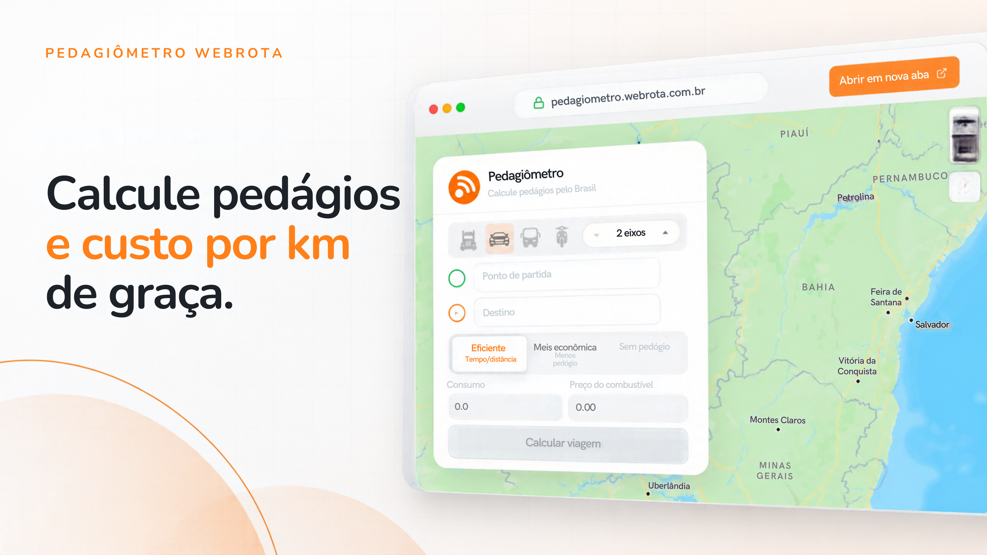 Pedagiômetro gratuito: como calcular pedágios e custo por km da sua frota.